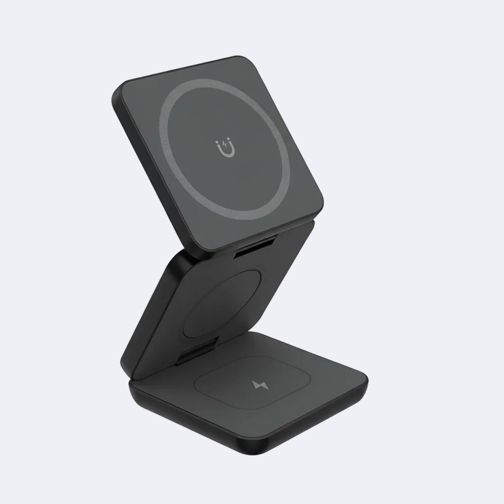 Gripfy MagFold™ 3-in-1 Magnetic Wireless Charger – Foldable Charging Station for iPhone, Apple Watch & AirPods